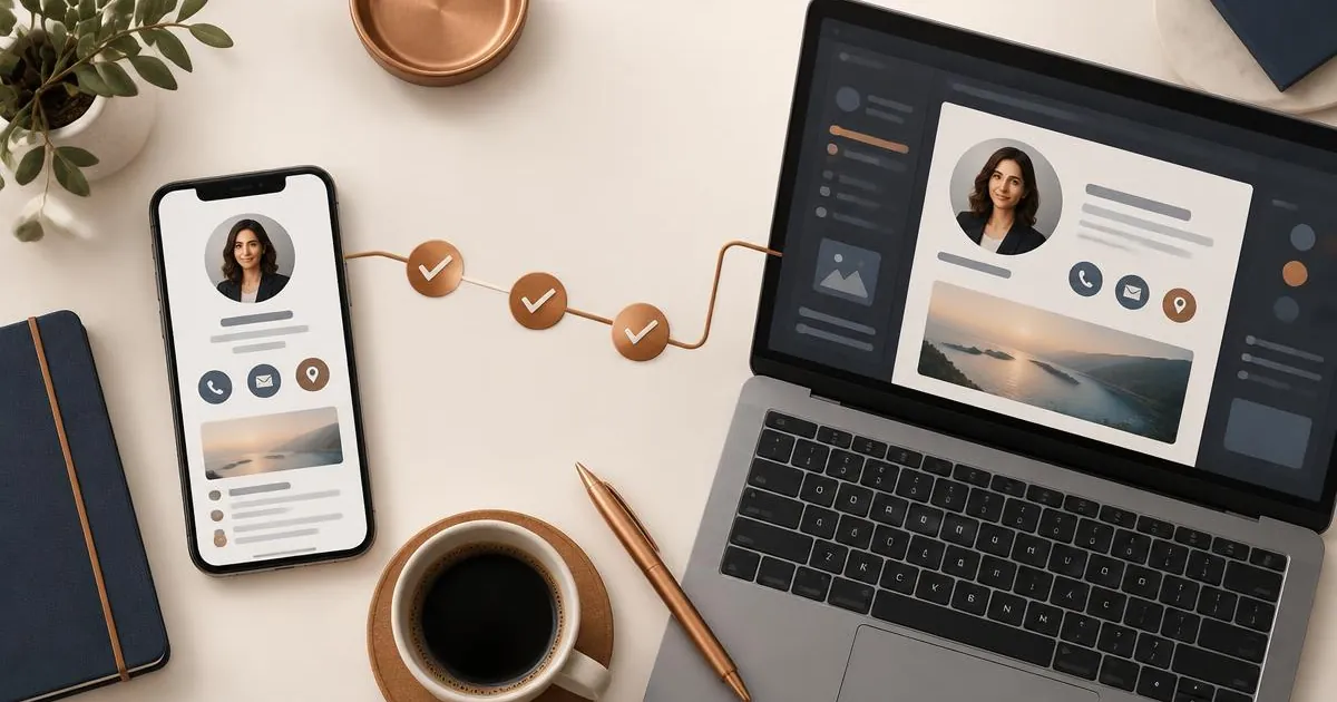 Illustration for the article: How to create an online business card: a step-by-step guide