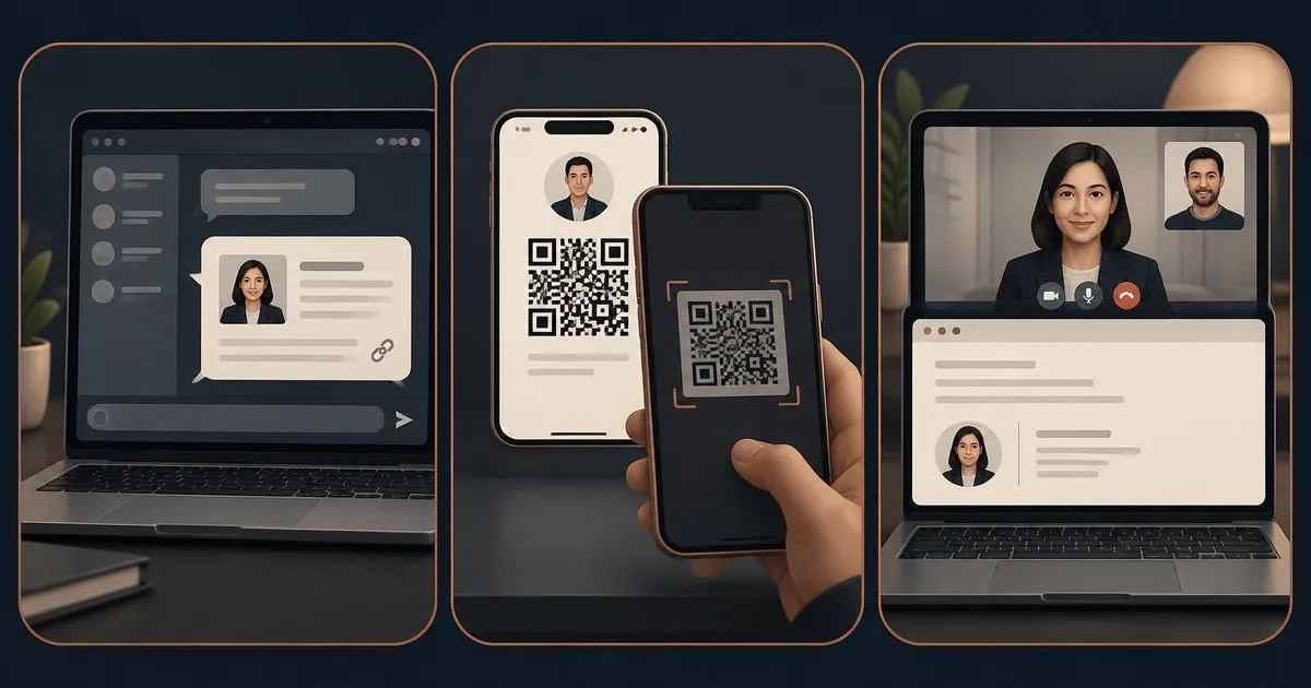 Illustration for the article: Online Business Card vs Digital Business Card vs Virtual Business Card: which one do you actually need?